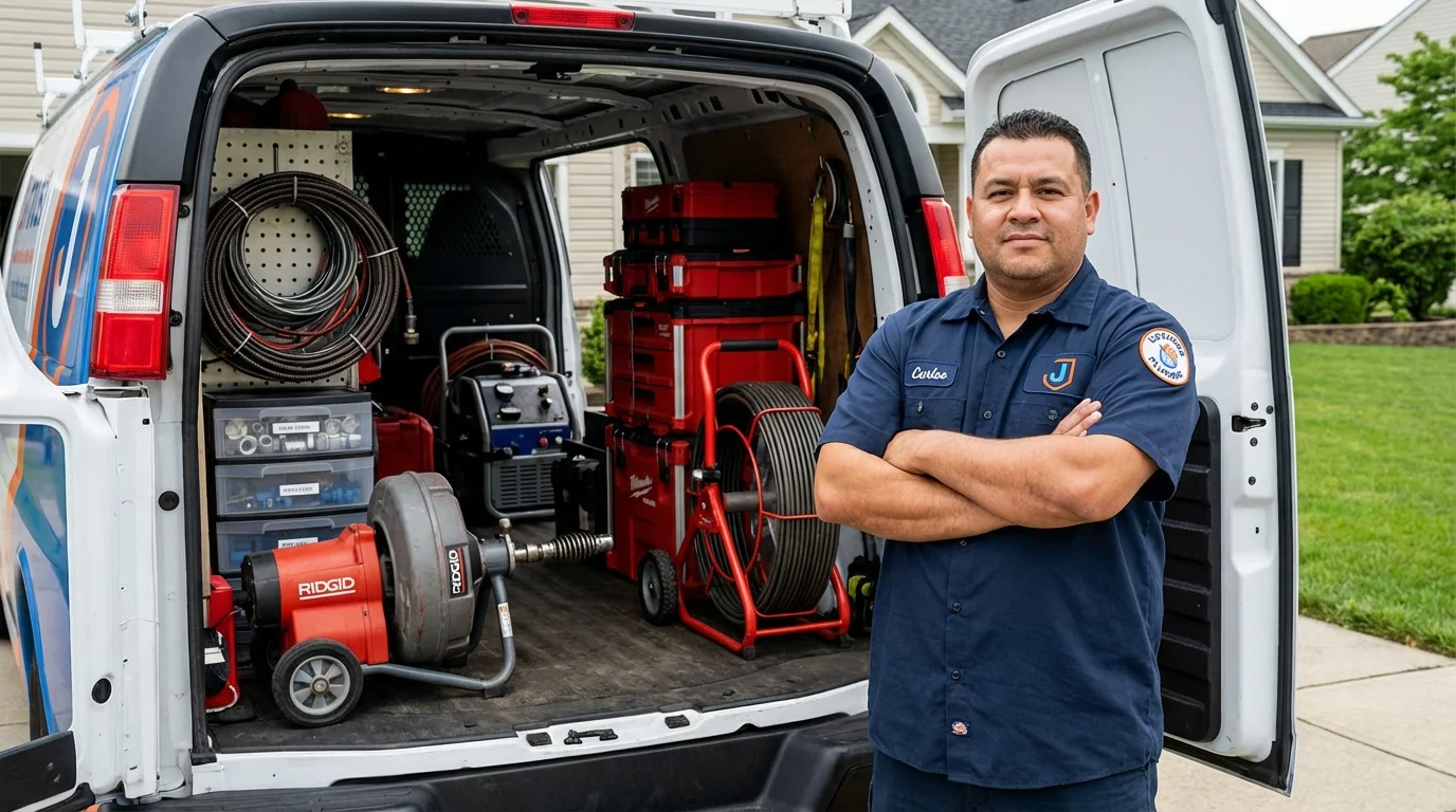Professional drain cleaning equipment and Johns Plumbing LLC plumber in Kerrville