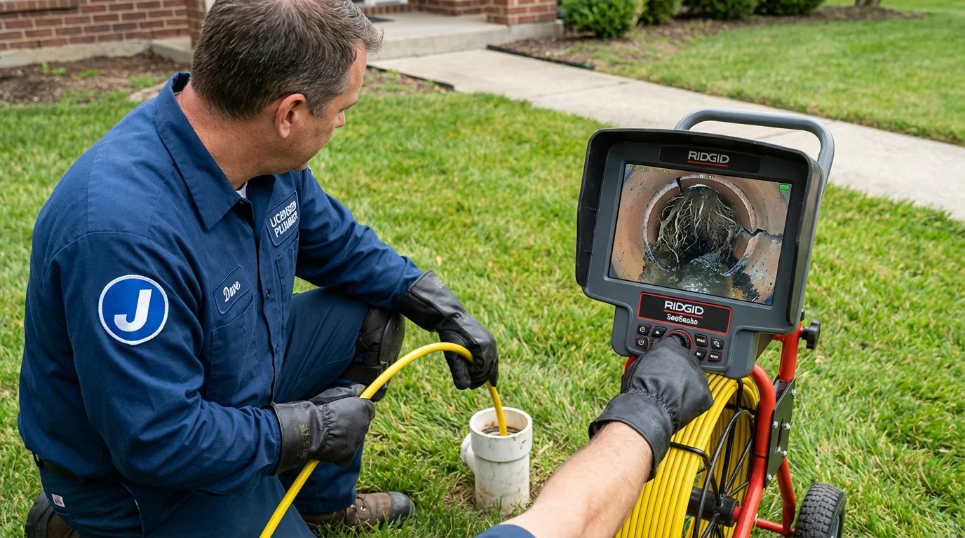 Sewer camera inspection being performed by Johns Plumbing LLC in Kerrville